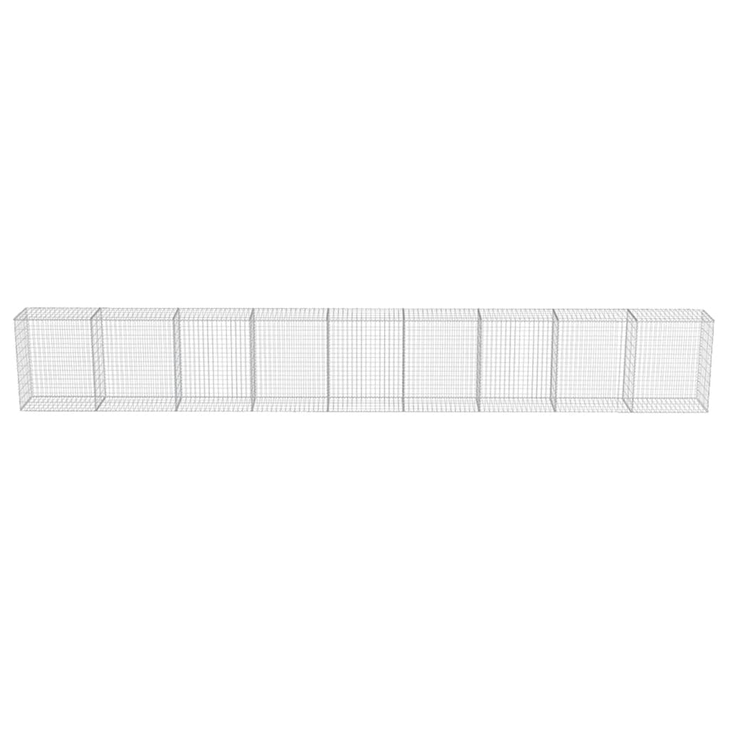 Gabionenwand mit Abdeckung Verzinkter Stahl 900×50×100 cm