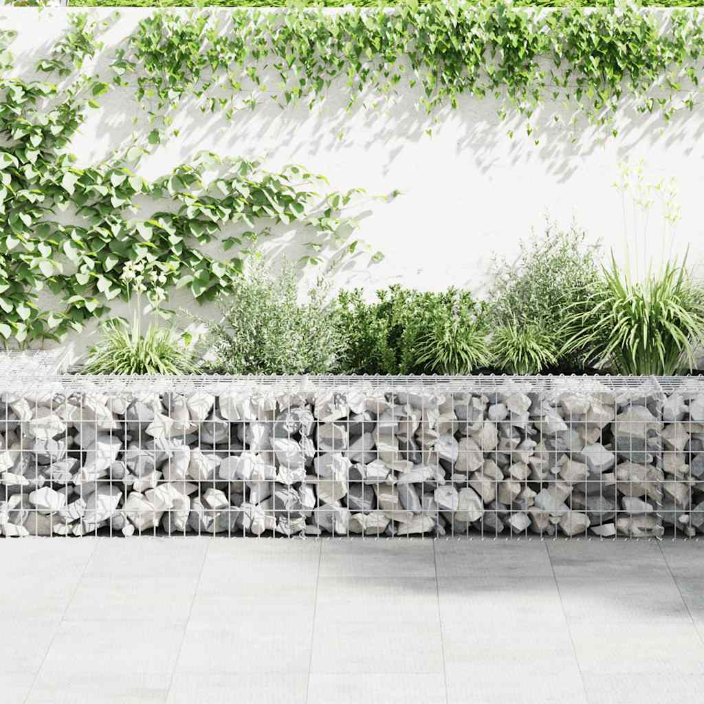 Gabionenwand mit Abdeckung 300×50×50 cm Verzinkter Stahl