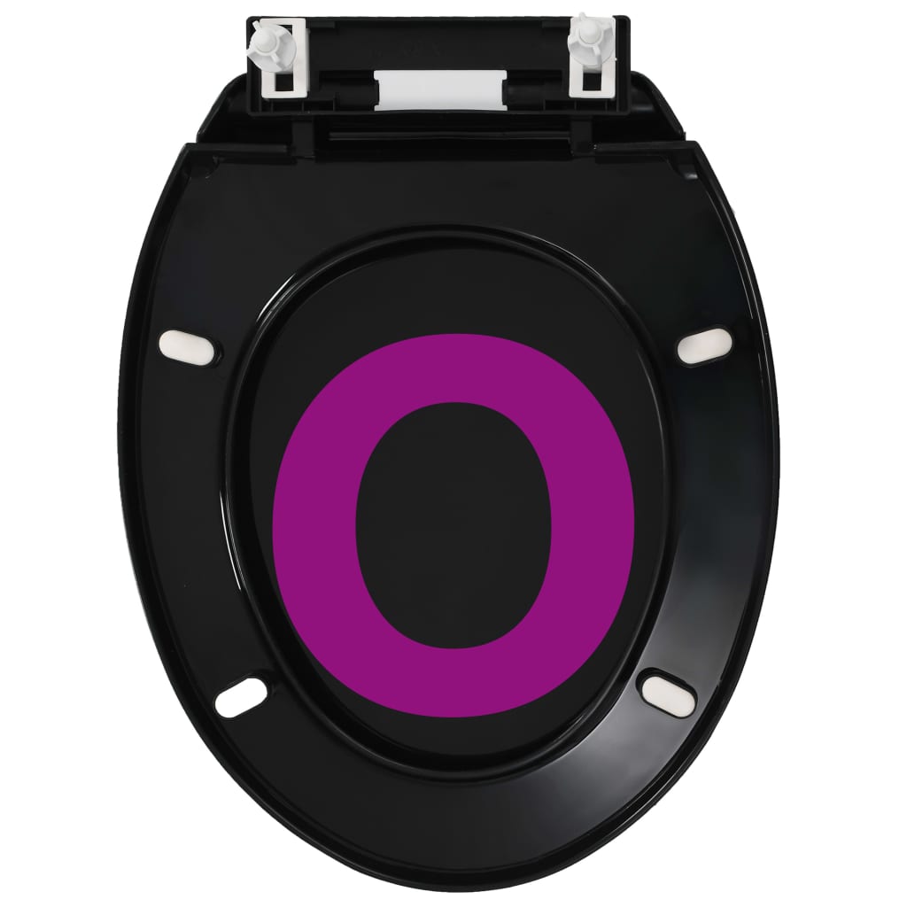 Toilettensitz mit Absenkautomatik und Quick-Release Schwarz