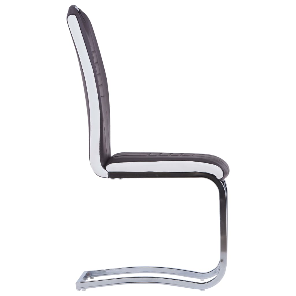 Cantilever chairs 2 pcs. Brown artificial leather