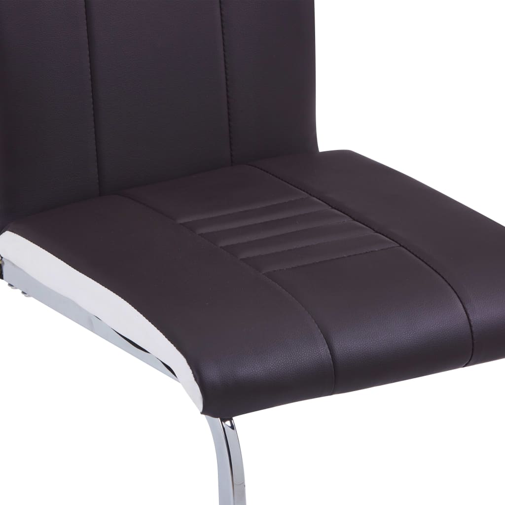 Cantilever chairs 2 pcs. Brown artificial leather