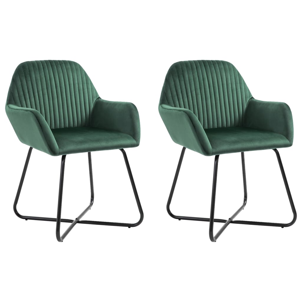 Dining chairs 2 pcs. Green velvet