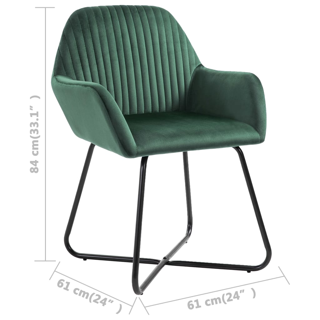 Dining chairs 2 pcs. Green velvet