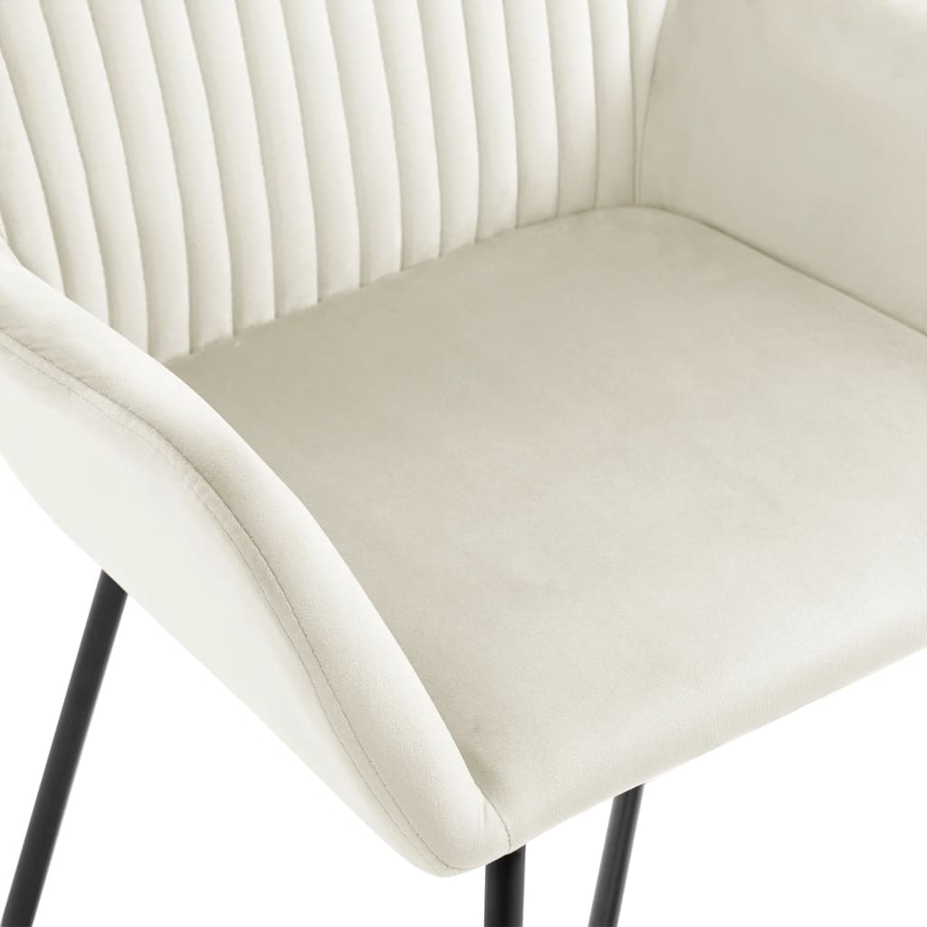 Dining Chairs 2 pcs. Cream Velvet