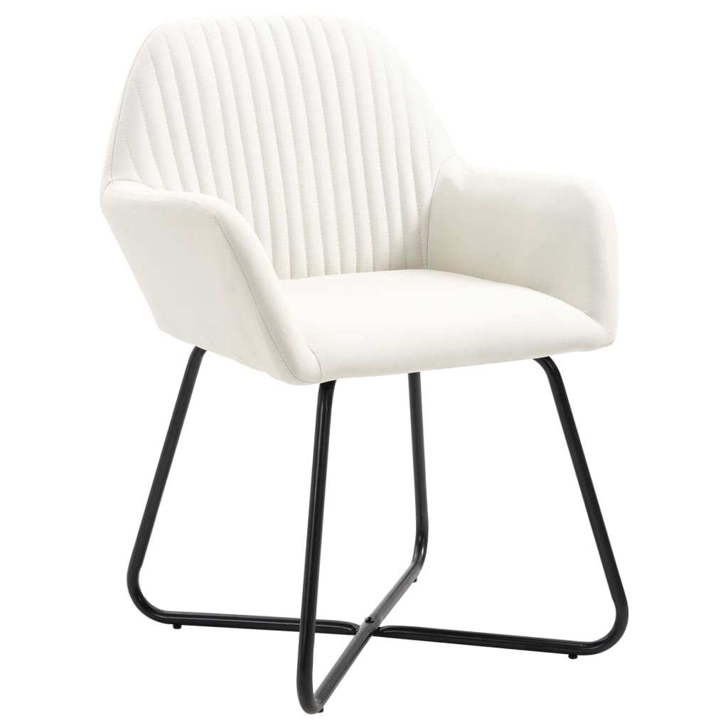 Dining Chairs 2 pcs. Cream Fabric