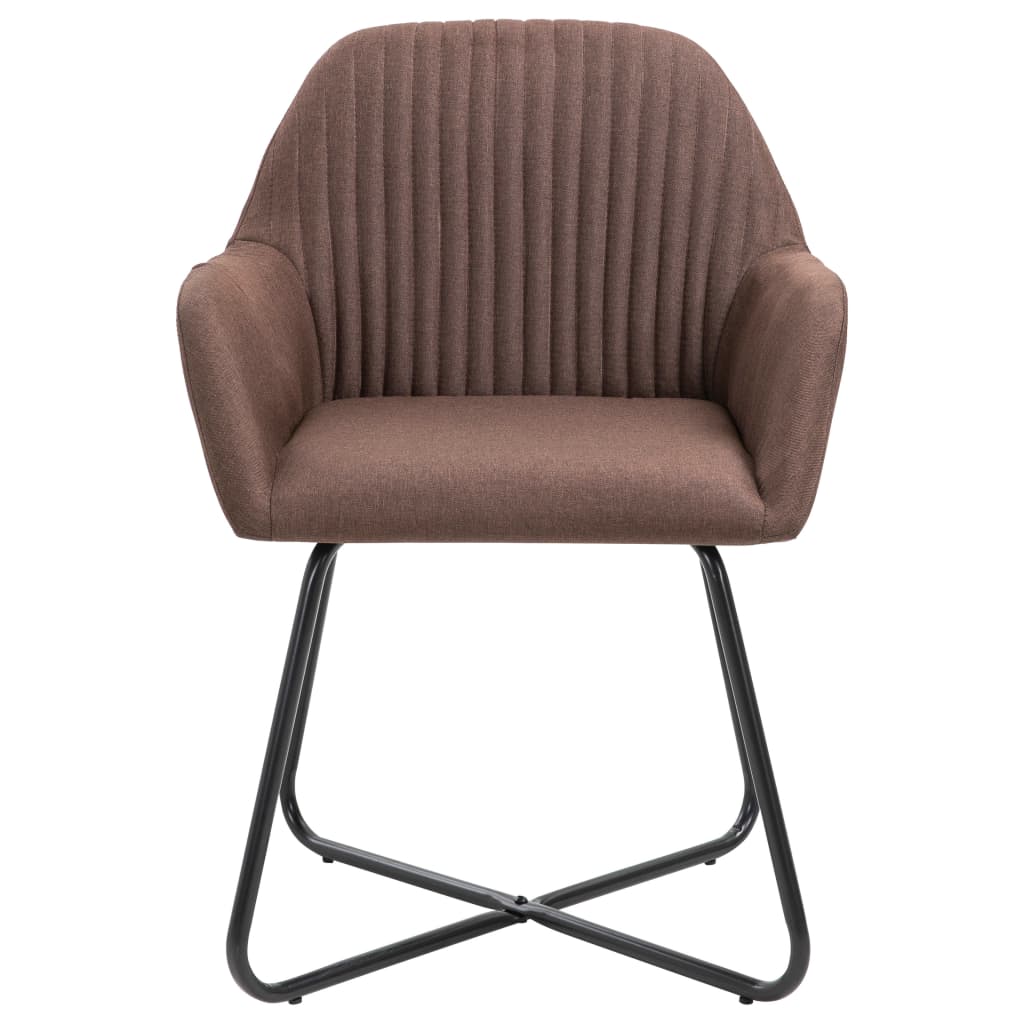 Dining chairs 2 pcs. Brown fabric