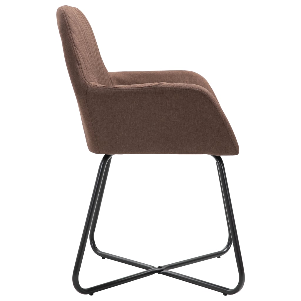 Dining chairs 2 pcs. Brown fabric
