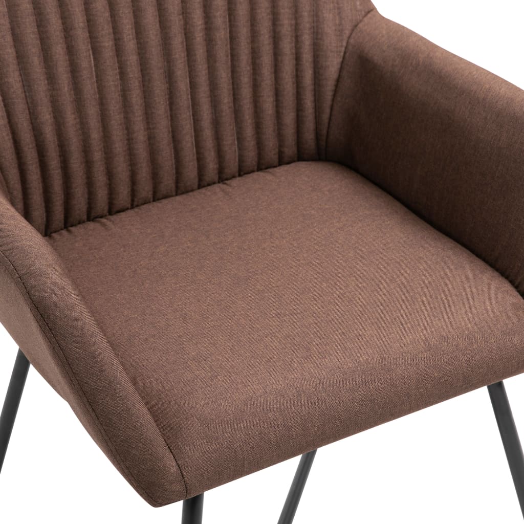 Dining chairs 2 pcs. Brown fabric