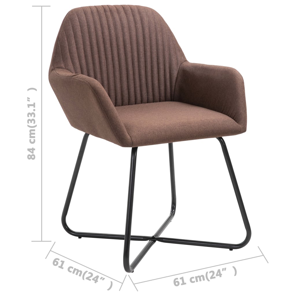 Dining chairs 2 pcs. Brown fabric