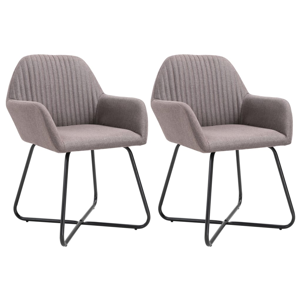Dining Chairs 2 pcs. Taupe Fabric