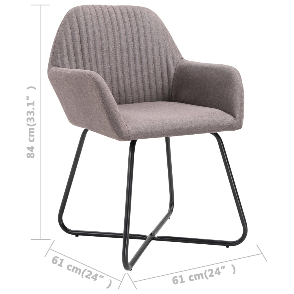 Dining Chairs 2 pcs. Taupe Fabric