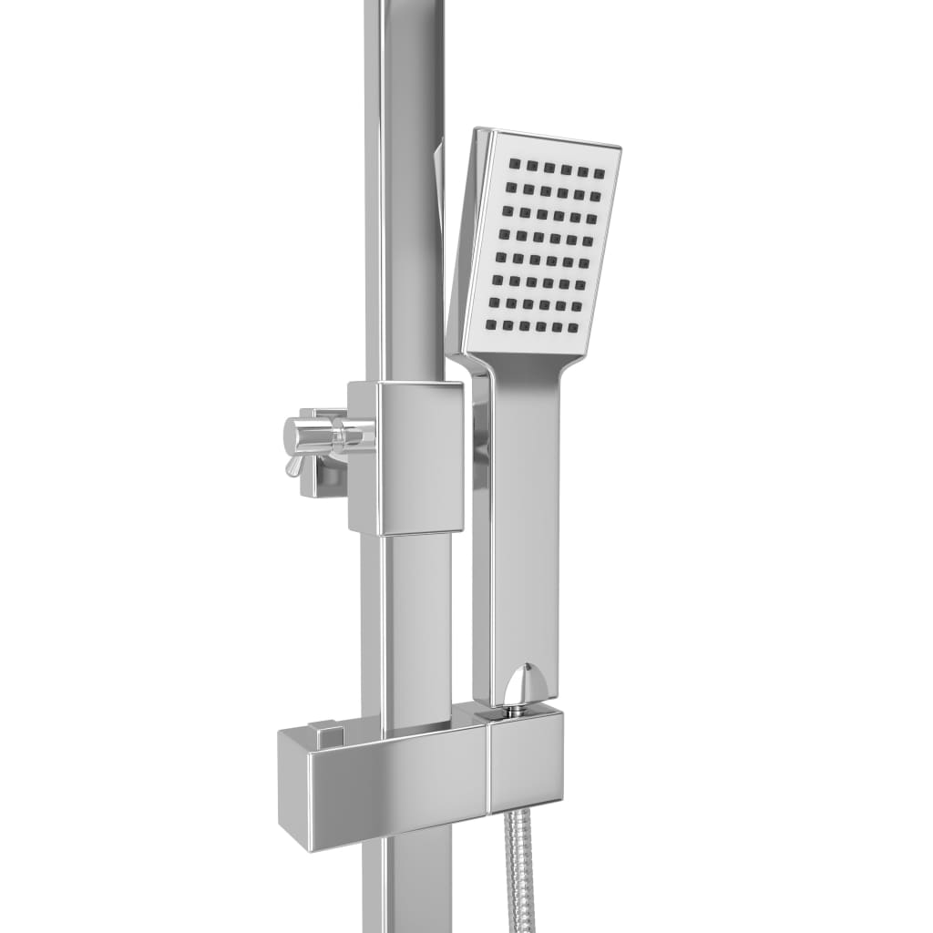 Doppelkopf-Duschset mit Thermostat Edelstahl
