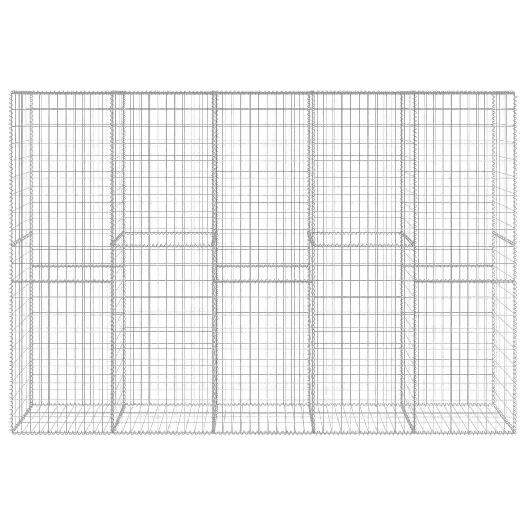 Gabionenwand mit Abdeckung Verzinkter Stahl 300 x 50 x 200 cm
