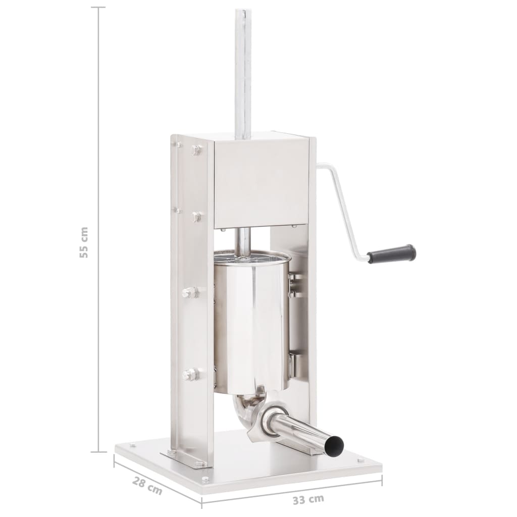 Manual Sausage Filler Silver 3 L Stainless Steel