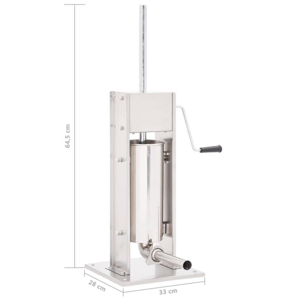 Manual Sausage Filler Silver 5 L Stainless Steel