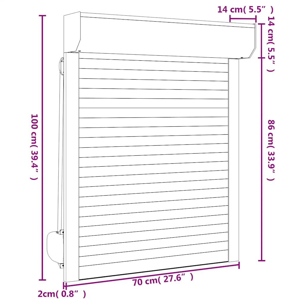 Rollladen Aluminium 70x100 cm Anthrazit