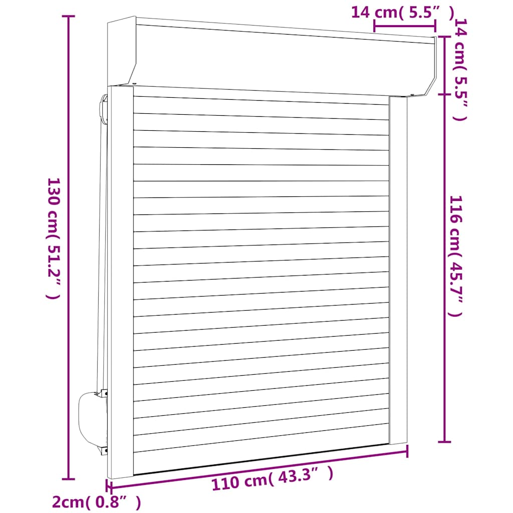 Rollladen Aluminium 110x130 cm Anthrazit