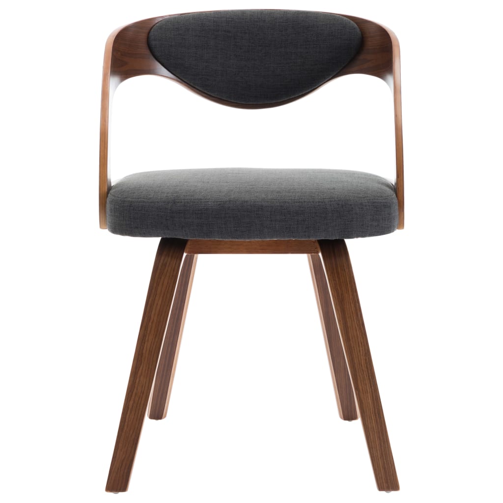 Dining chairs 2 pcs. Dark grey bentwood and fabric
