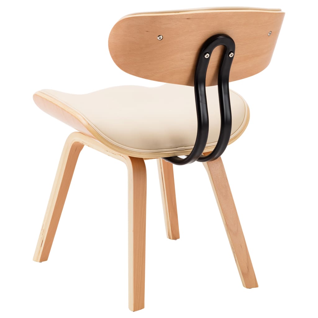 Dining chairs 2 pcs. Cream bentwood and imitation leather