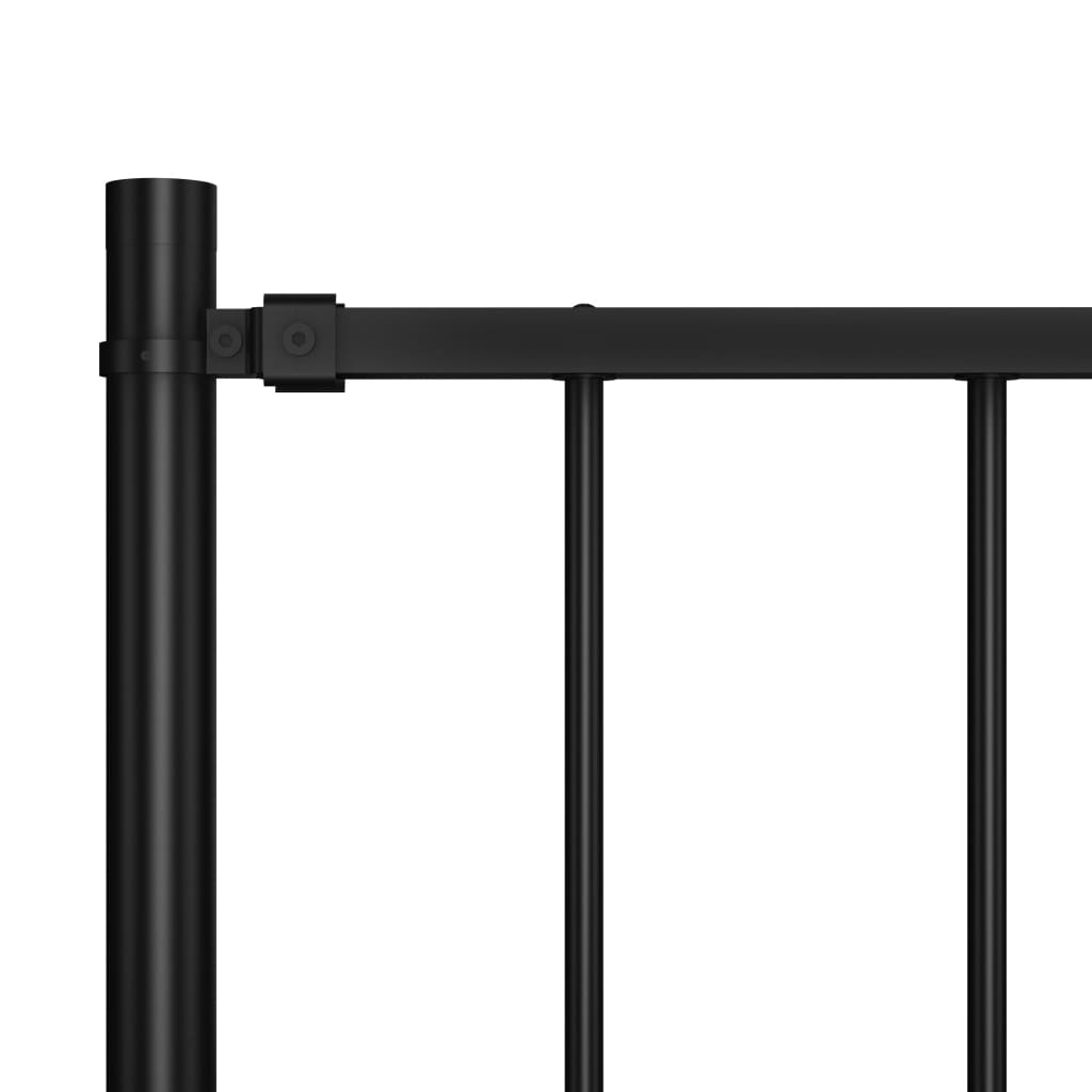 Zaunelement mit Pfosten Pulverbeschichteter Stahl 1,81x1 m Schwarz