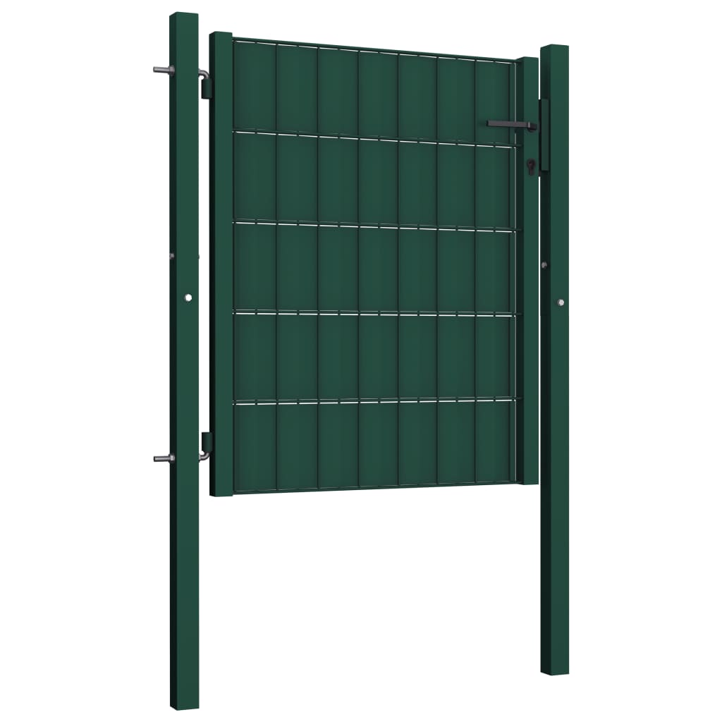 Zauntor PVC und Stahl 100x81 cm Grün