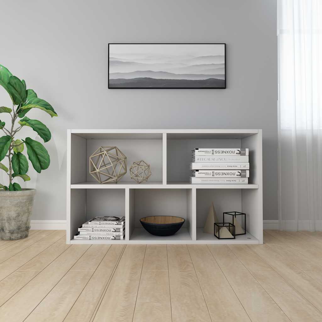 Bücherregal/Sideboard Weiß 50x25x80 cm Holzwerkstoff