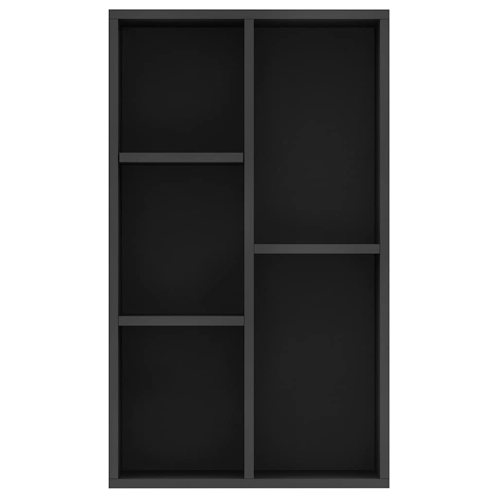 Bücherregal/Sideboard Schwarz 50x25x80 cm Holzwerkstoff