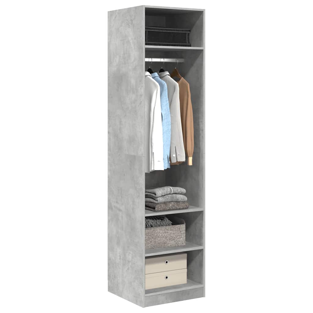 Kleiderschrank Betongrau 50x50x200 cm Holzwerkstoff