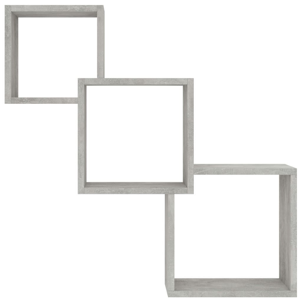 Cube Wall Shelves Concrete Grey 68x15x68 cm Wood Material