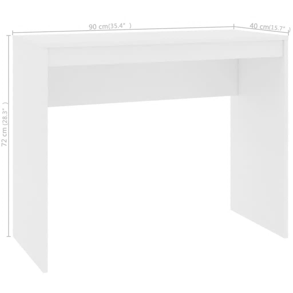 Desk White 90×40×72 cm Wood Material