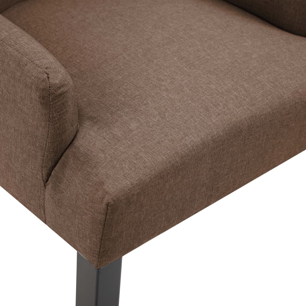 Dining chairs with armrests 4 pcs. Brown fabric