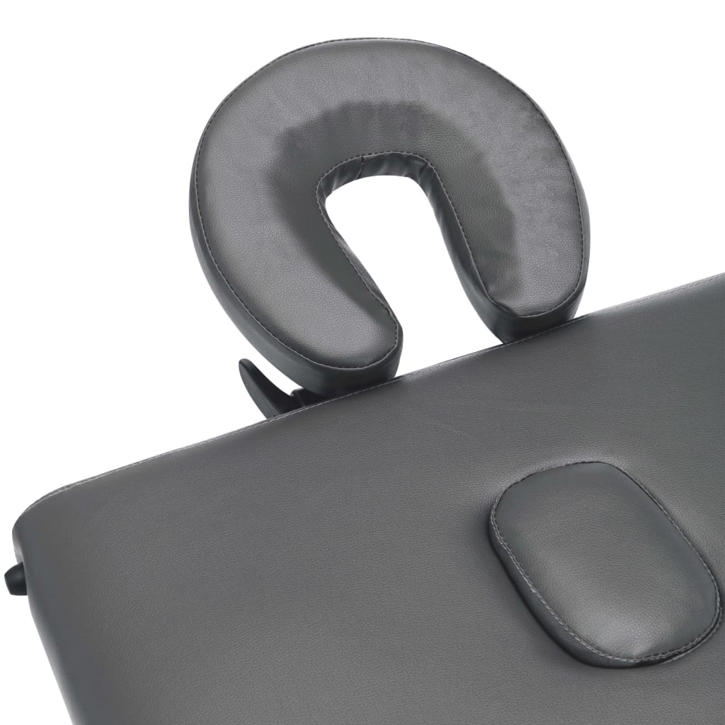 Massage table 3-zone wooden frame anthracite 186x68 cm