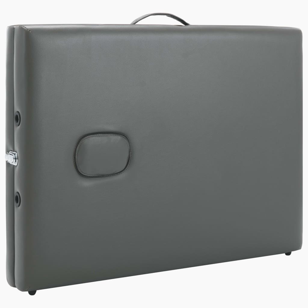 Massage table 3-zone wooden frame anthracite 186x68 cm