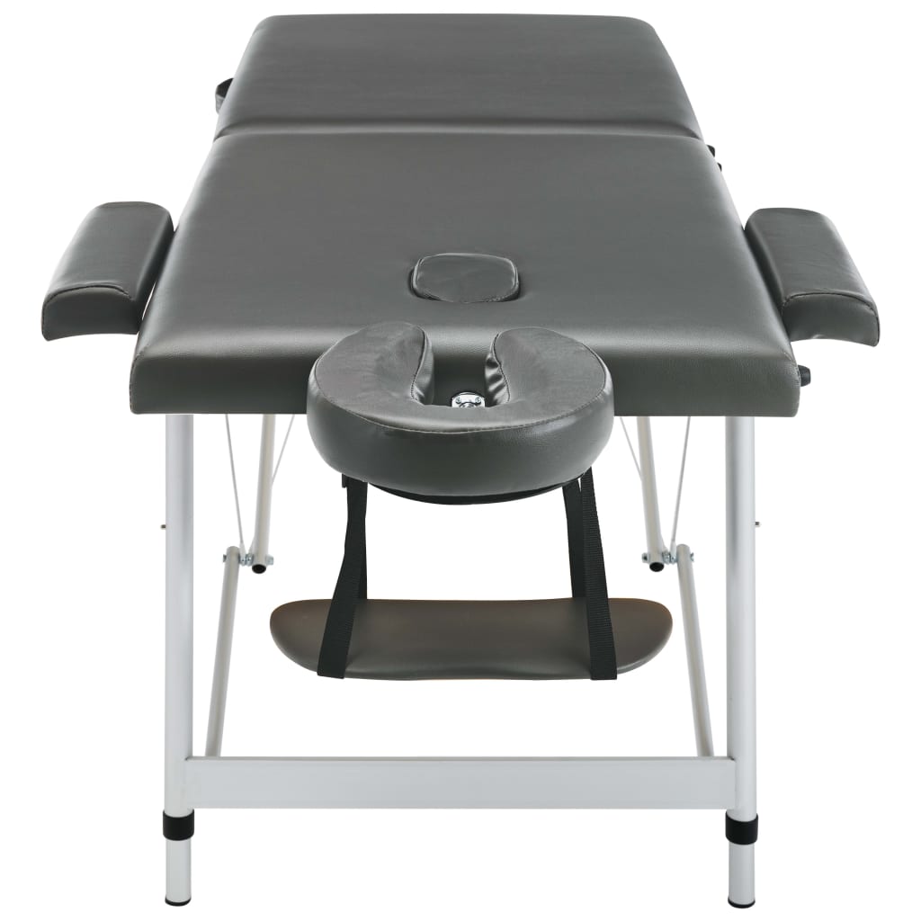 Massage table 2-zone aluminum frame anthracite 186x68 cm