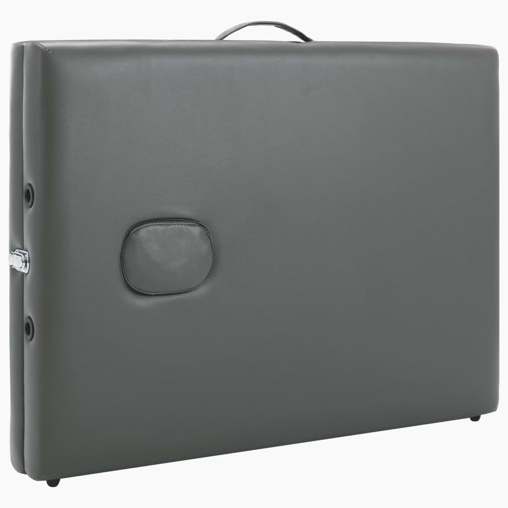 Massage table 2-zone aluminum frame anthracite 186x68 cm
