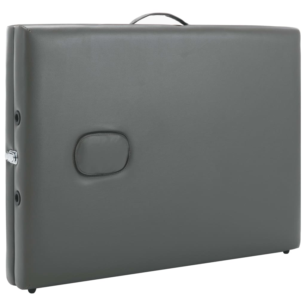 Massage table with 3 zones aluminum frame anthracite 186×68 cm