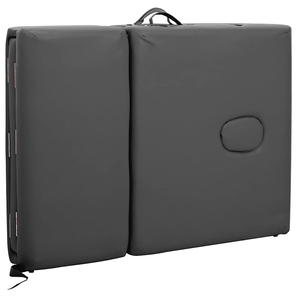 Massagetisch mit 4 Zonen Aluminiumrahmen Anthrazit 186×68 cm