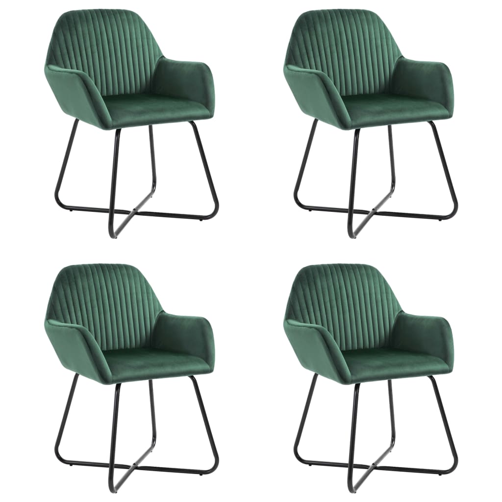 Dining chairs 4 pcs. Green velvet