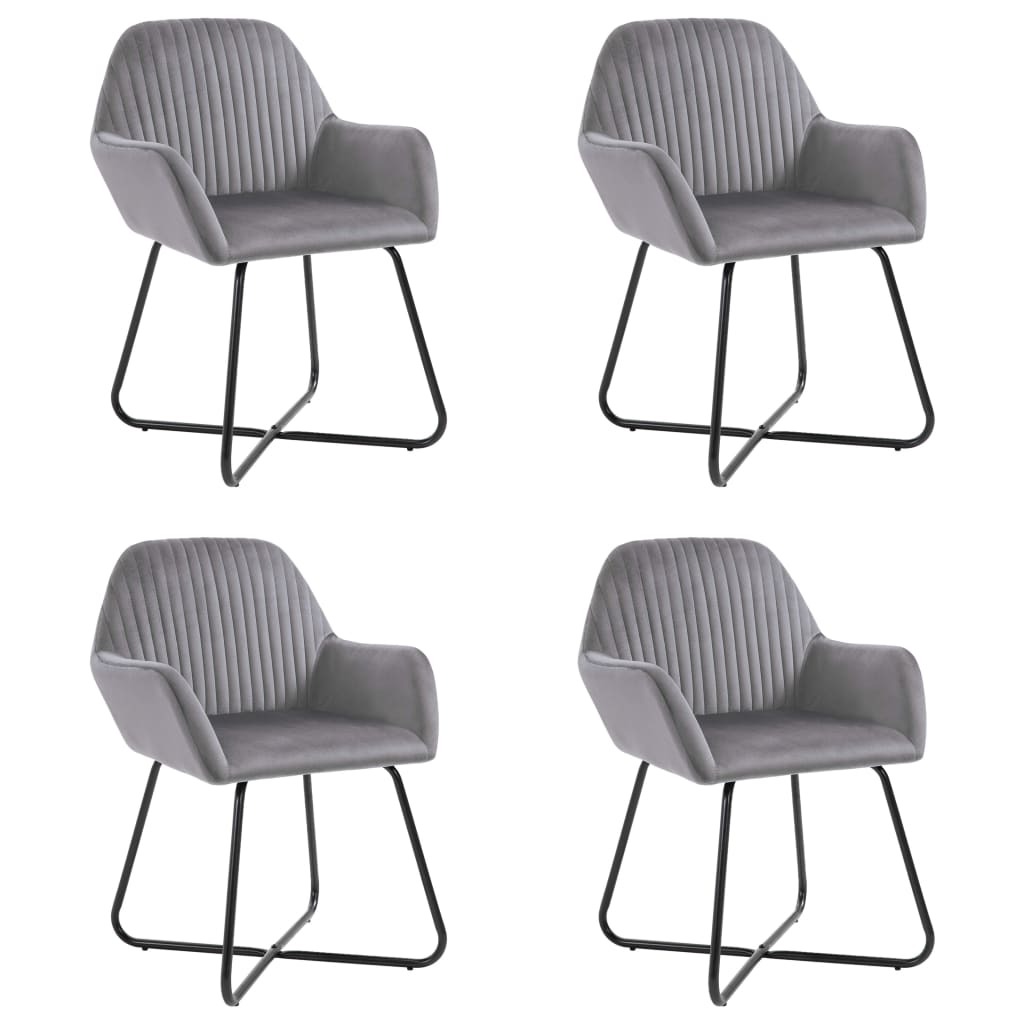 Dining chairs 4 pcs. Grey velvet