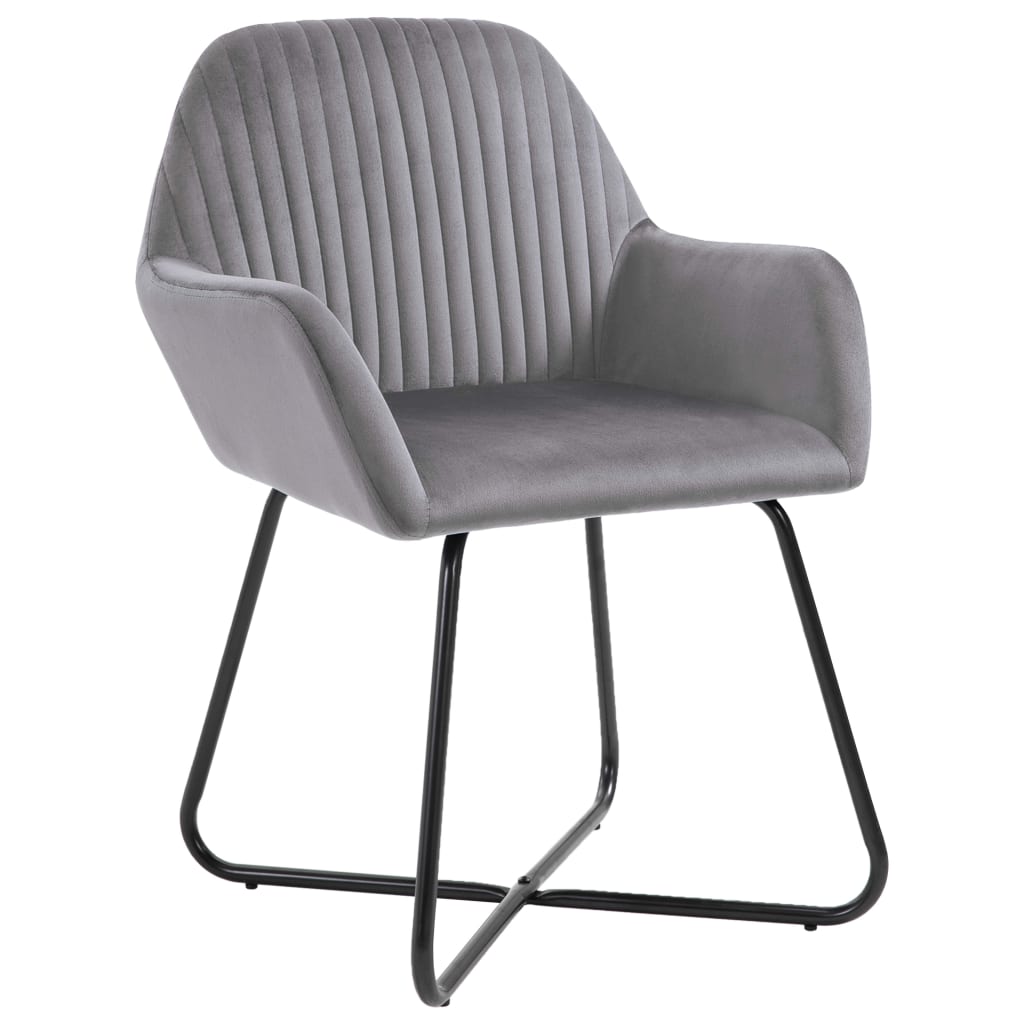 Dining chairs 4 pcs. Grey velvet