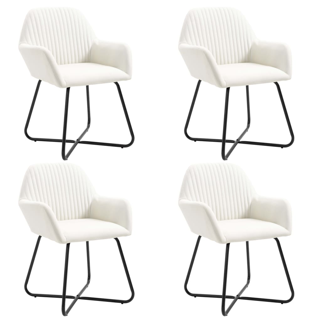 Dining chairs 4 pcs. Cream fabric