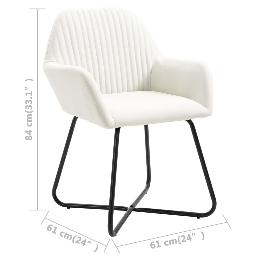 Dining chairs 4 pcs. Cream fabric