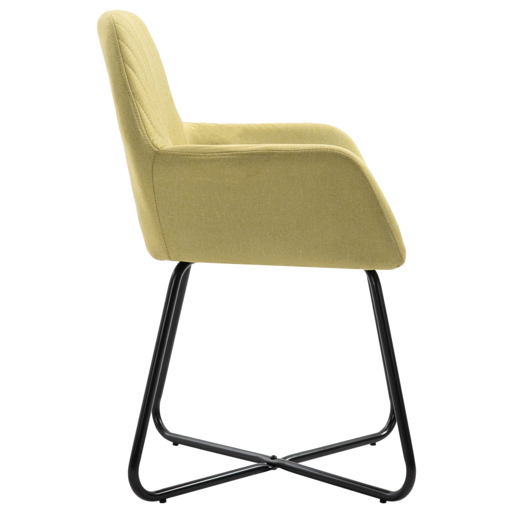 Dining chairs 4 pcs. Green fabric