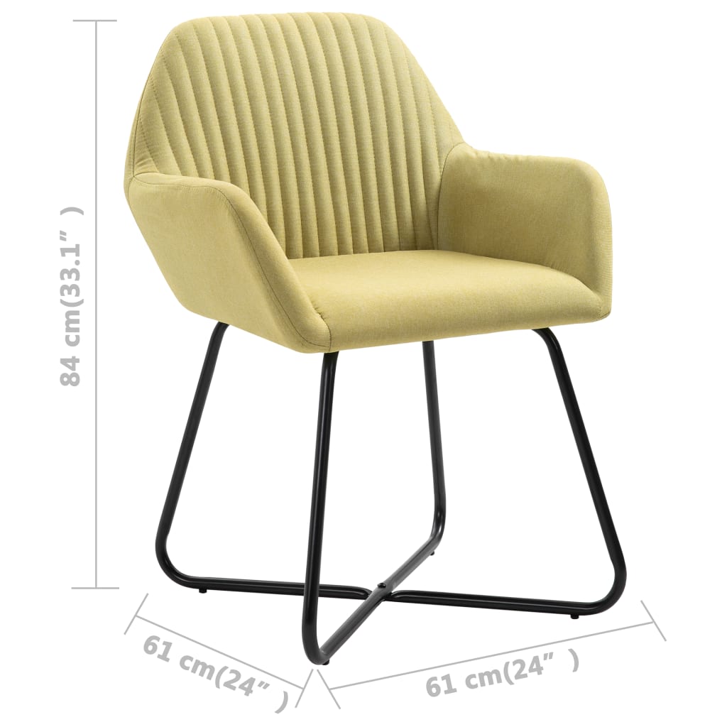 Dining chairs 4 pcs. Green fabric