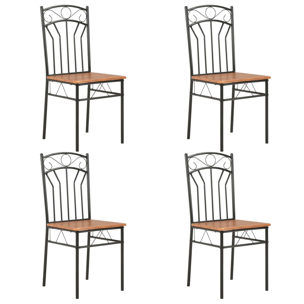 Dining room chairs 4 pcs. Brown MDF