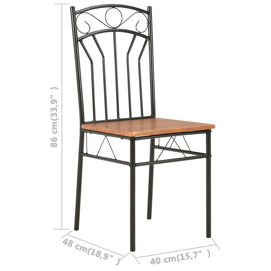 Dining room chairs 4 pcs. Brown MDF
