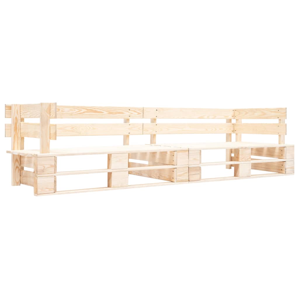 Garden pallet sofa 2-seater natural wood