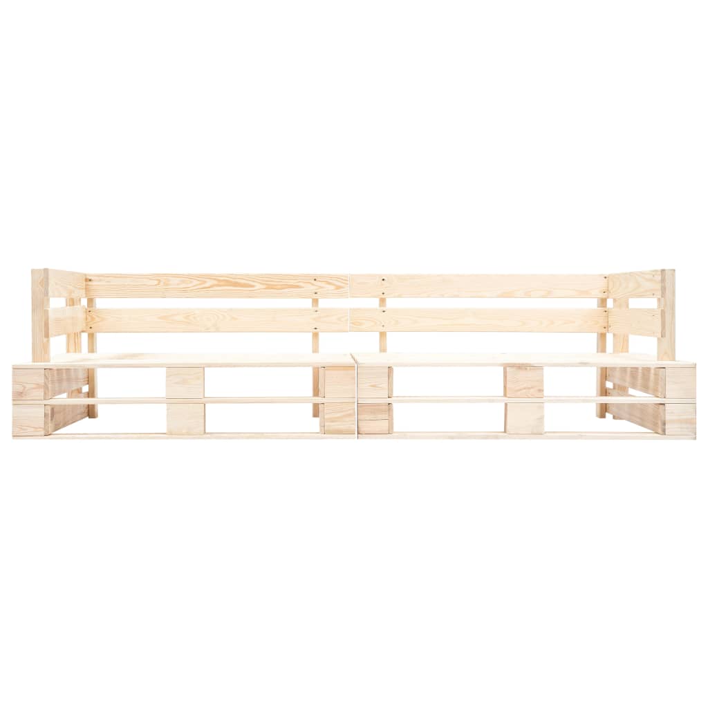 Garden pallet sofa 2-seater natural wood