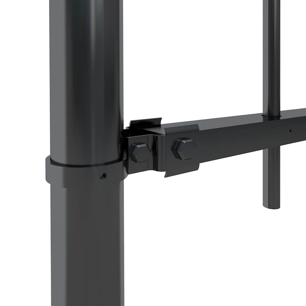 Gartenzaun mit Speerspitze Stahl 1248 x 80 cm Schwarz