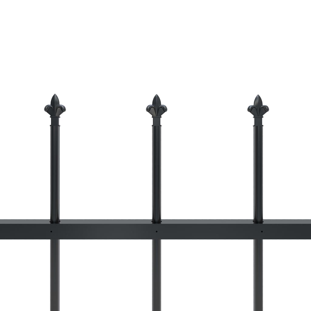 Gartenzaun mit Speerspitze Stahl 537 x 150 cm Schwarz